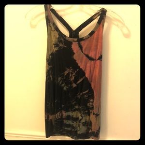Tie-dyed Black Tank Top